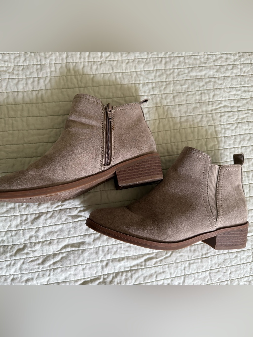 Taupe Suede Ankle Booties